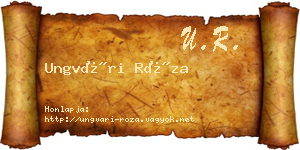 Ungvári Róza névjegykártya