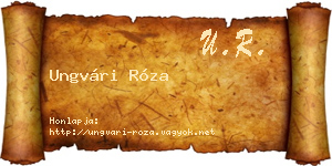 Ungvári Róza névjegykártya